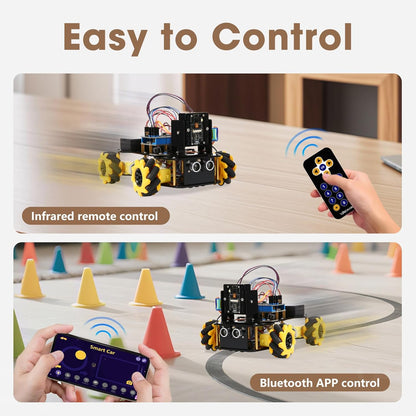 ACEBOTT Robot Kit, Robotics for Kids Ages 8-12 12-16, STEM Toys for Boys with Remote & App Control, Arduino & Scratch Compatible, Science Kits for Kids Age 8-12 12-16, for Boys & Girls(Yellow)