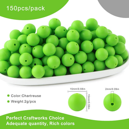 65Pcs 19mm Silicone Beads for Keychain Making Bracelet Necklace, Bulk Round Silicone Beads for Pens（Christmas Green） - Colors B