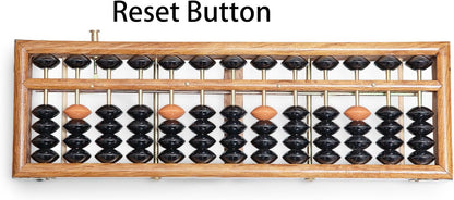 Black long Di fang Wooden Abacus - Professional 13 Column Soroban - 10.83 Inches (27.5 Centimeters) - Calculator with Reset Button - Made