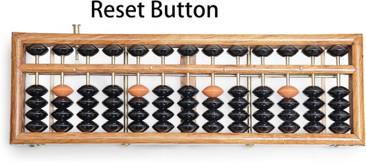 Black long Di fang Wooden Abacus - Professional 13 Column Soroban - 10.83 Inches (27.5 Centimeters) - Calculator with Reset Button - Made