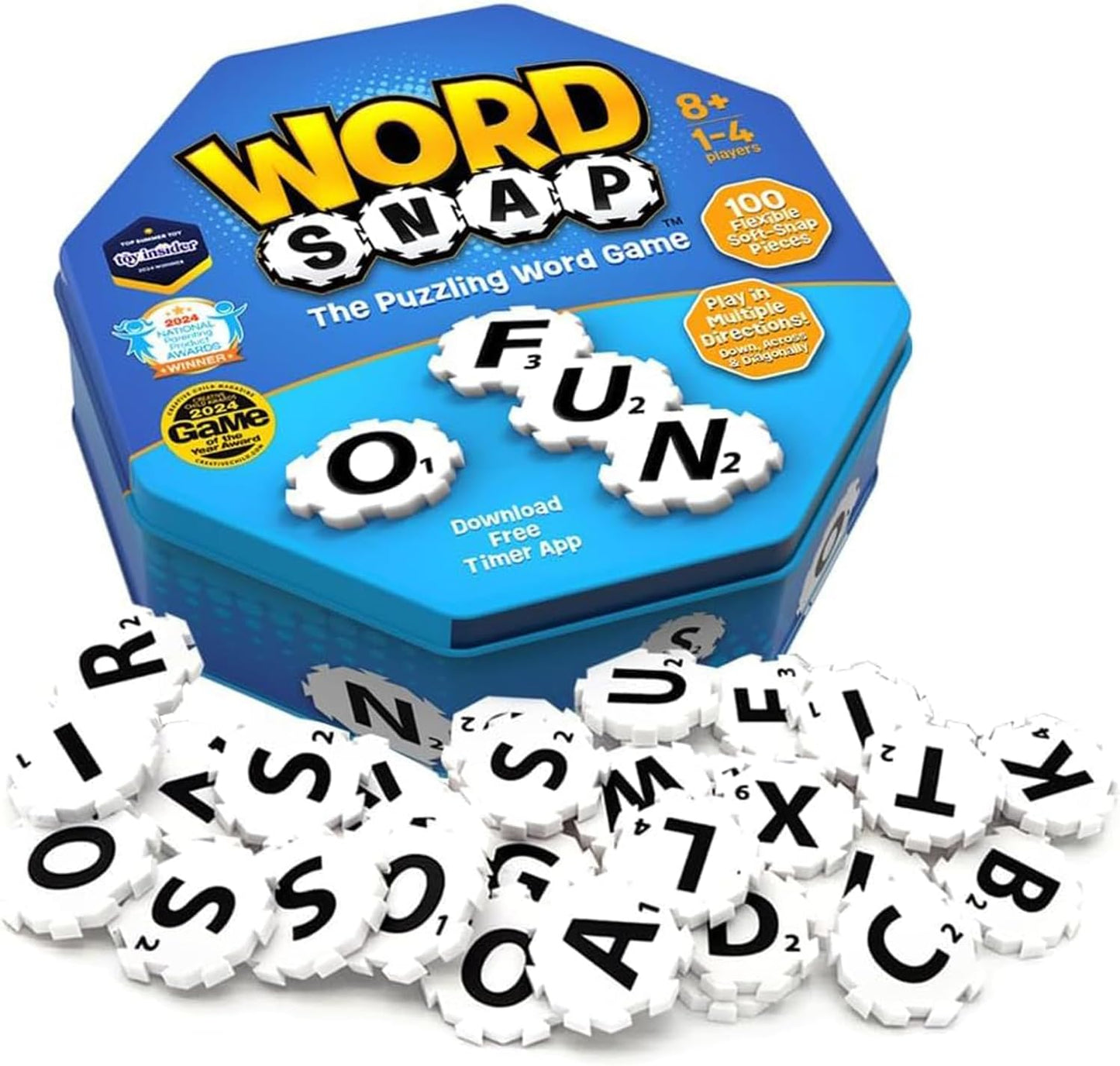 Word Strategy Game with Travel Bag, Word Puzzle for Adults, Family, and Kids, Fun Game for Ages 8+, 1-4 Players