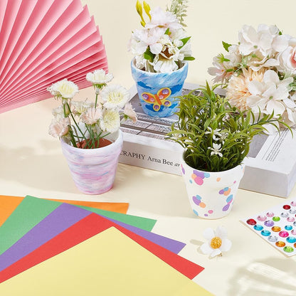 WEBEEDY 3 Sets Ceramic Flower Pot Paint Kit Paint Your Own Butterfly Theme Flower Pot with Cardstock, Twist Stick, Paints, Brushes and Instruction for Adults Beginner DIY Craft for Home Decor