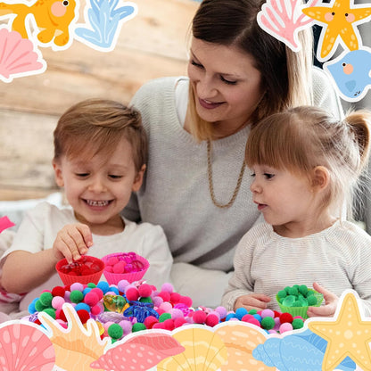 286Pcs Letters and Numbers Sensory Bin Filler Fine Motor Toys Counting Sorting 200 Felt Pompoms 76 Magnetic Letters Numbers 4 Tweezers 5 Silicone Plates 1 Storage Box for Counting Sorting DIY Crafts