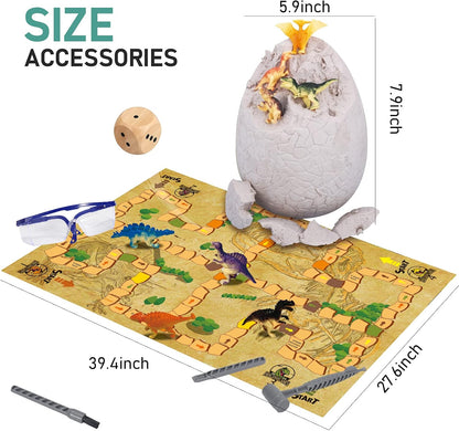 Jumbo Dino Egg Dig Kit, Dinosaur Toys for Kids 5-7, Dinosaur Eggs with 12 Dinosaurs inside, Dino Toy Outdoor Gift with Dinosaur Card, Dinosaur Egg Excavation for Kids Boys Girls Gift 6 and up year old