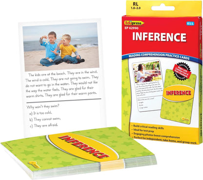 Edupress Reading Comprehension Practice Cards, Inference, Yellow Level (EP62990) Medium