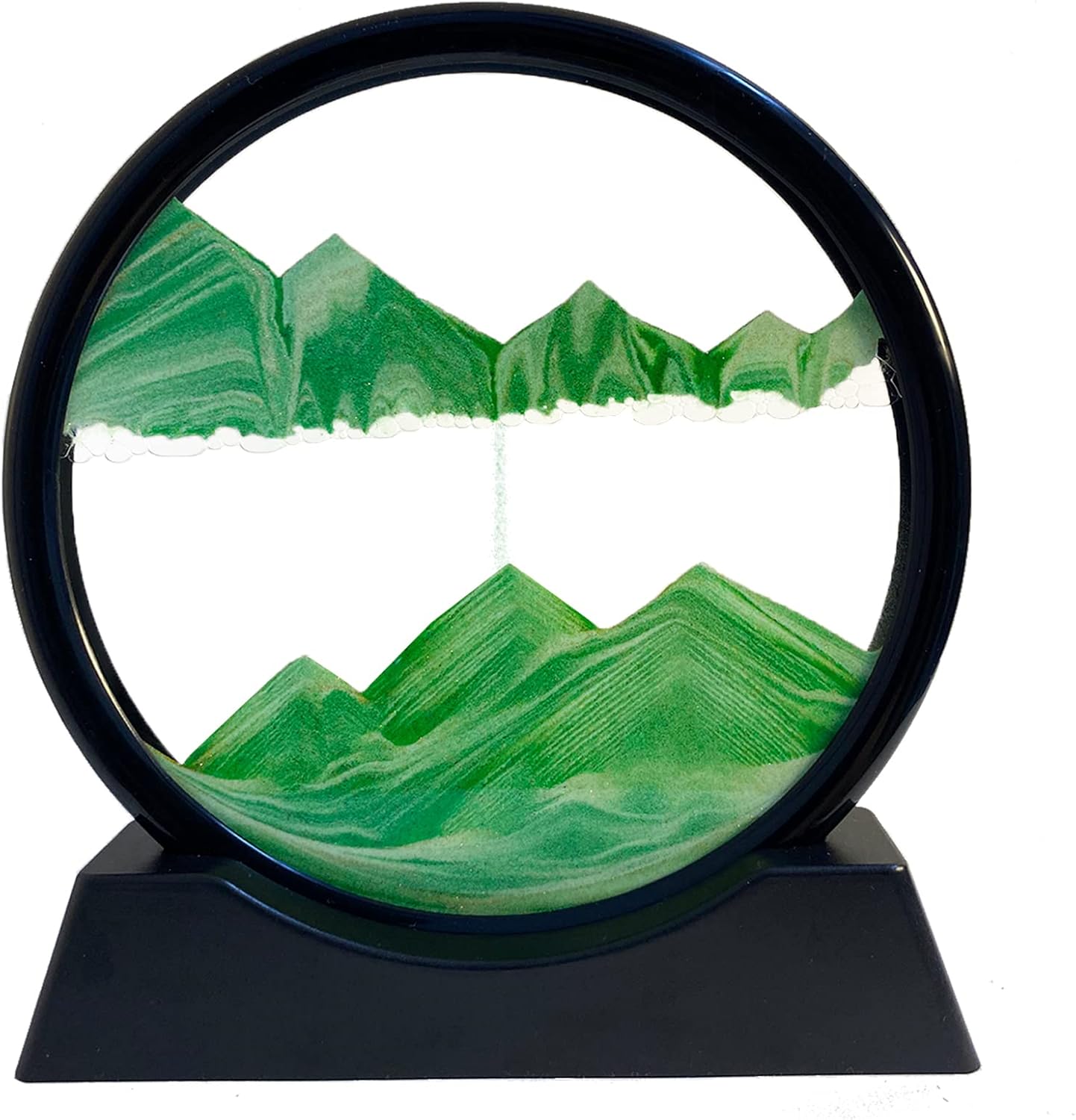 SANDCLE Moving Sand Art Liquid Motion - Moving Sand Art Picture Decor 3D Deep Sea Sandscape, Round Glass Frame Display Flowing Sand Relaxing Toy for Desktop Home Office Work Decoration(Blue, 12")