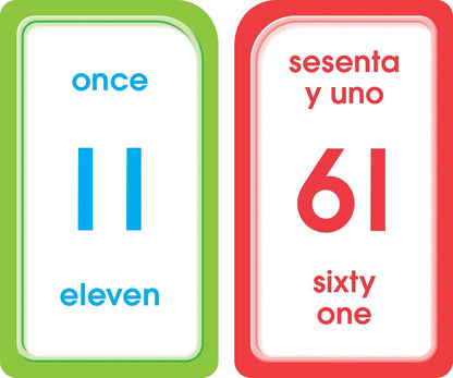School Zone Spanish Numbers 1-100 Flash Cards: 56 Cards, Preschool, Kindergarten, Numeros 1-100 Tarjetas Ilustrativas, Bilingual, ESL, Language Immersion, Ages 4+ (Spanish/English Edition)