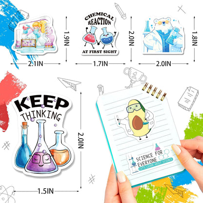 YTSQLER 200 PCS Chemistry Stickers, Funny Laboratory Stickers for Water Bottle Laptop Notebook, Waterproof Chemistry Decals for Teachers Students Kids Teens Adults
