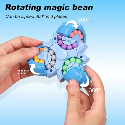 FRIUSATE Magical Bean Puzzle Toy, Rotating Magical Bean Fidget Spinner Toys for Kids, Stress Relief Anxiety Relief Puzzles for Teens Adults, Learning&Education Toys and Gifts