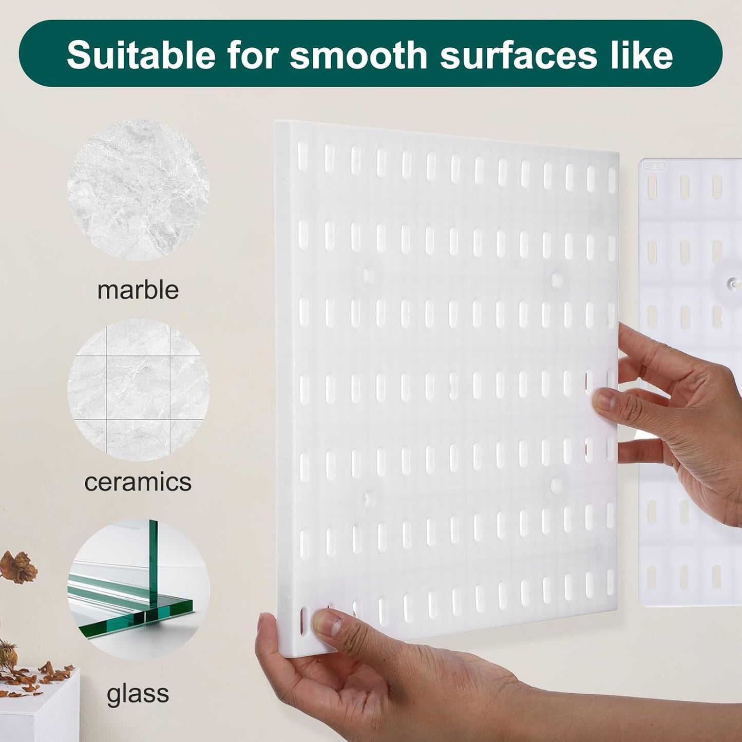 Wall Mount Peg Board Organizer 45pcs Kit, 4 Panels and 41 Accessories Pegboard Wall Organizer with Hooks, Bins, Shelves, DIY Tool Storage Pegboards Kits for Home Office Space Saving (White, 22"×22")