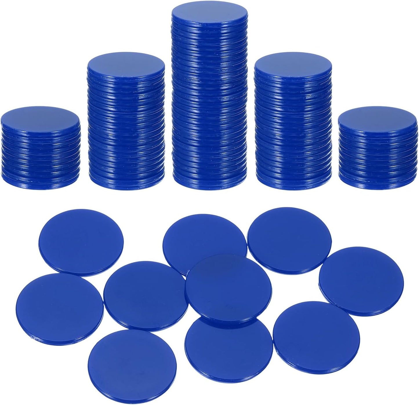 uxcell 120Pcs 1 Inch Poker Chips, Plastic Bingo Chips Learning Counters Counting Counters Disks Markers Opaque Game Tokens for Game Play Math Counting, Pink, Flat