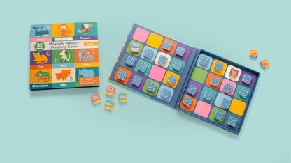 Stephen Joseph, Magnetic Memory Game Set, Matching Memory Game for Kids - 32pc Memory Game Set, Matching Games for Children Preschool Toddler, Travel Memory Games for Kids, Animals