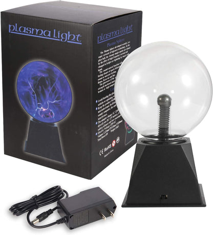 Gresus 6 Inch Plug-in Magic Plasma Ball Lamp - Touch & Sound Sensitive Interactive Plasma Lamp Nebula Sphere Globe, Science Educational Gift for Decorations/Parties/Bedroom