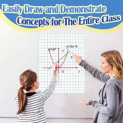 Aizweb Giant Magnetic Lined Notebook Paper,2 Dry Erase Sheets,Total Area 17" x 21.5",Handwriting Practice for Classroom Whiteboard,Chart Paper Teacher Must Have Homeschool Teaching Supplies
