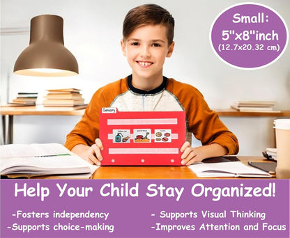 Smile4autism Large 2.5x10 ¼” Tools Perfect to Keep Your Loose Visual Picture Cards Organized. Autism, ABA, ADHD, Language & Apraxia Aspergers
