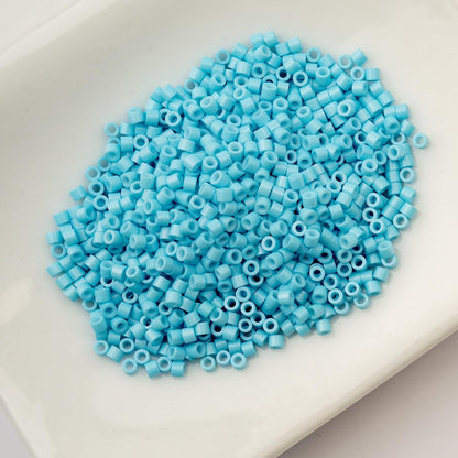 John Bead 25g Cylin Beads Opaque Turquoise Green 11/0 Glass Cylindrical Seed Beads for Jewelry Bracelets Necklaces Earrings Making Embroidery