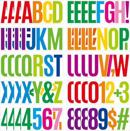 480 Pcs Waterproof 3" Vinyl Alphabet & Number Stickers - Self-Adhesive for Mailboxes, Windows, Doors, Signs, Vehicles & More, Black