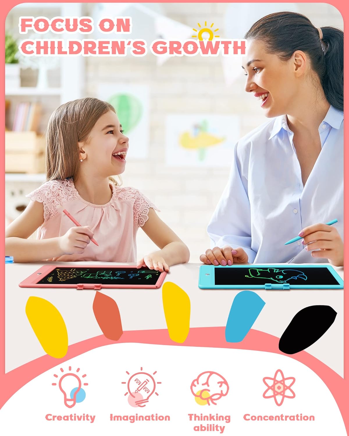 Bravokids Toys for 3-6 Years Old Girls Boys, LCD Writing Tablet 10 Inch Doodle Board, Electronic Drawing Pads, Educational Birthday Gift for 3 4 5 6 7 8 Years Old Kids Toddler (Blue)