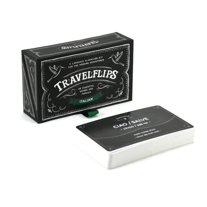 Italian Flash Cards - Learn Italian Language Vocabulary Words and Phrases - Basic Sentences for Beginners - Gift for Travelers, Kids, and Adults - Language Cards by Travelflips