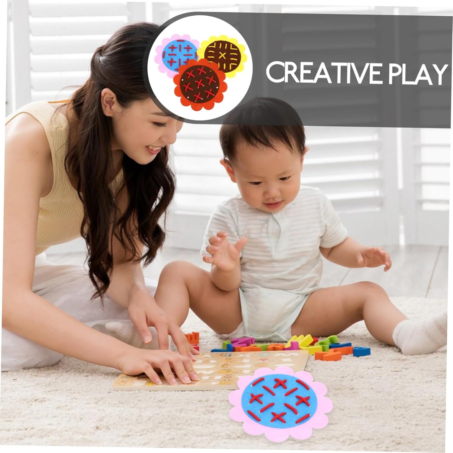 Uonlytech 1 Set Lacing Montessori Educational Cloth Lacing for Engaging Fine Motor Skills Activity Imaginative Play for Home and Classroom