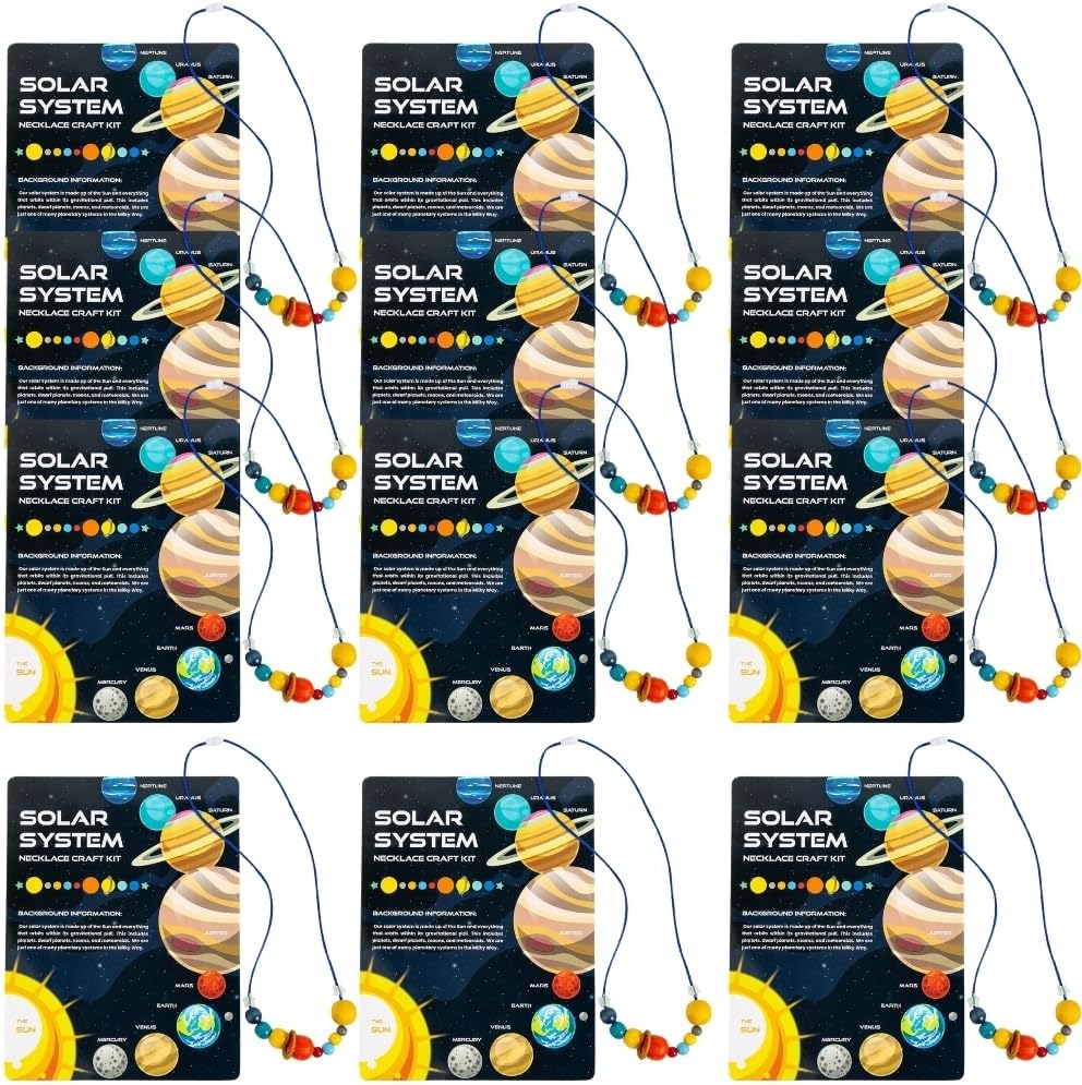 Fun Express Solar System Beaded Necklace Craft Kit - Makes 12