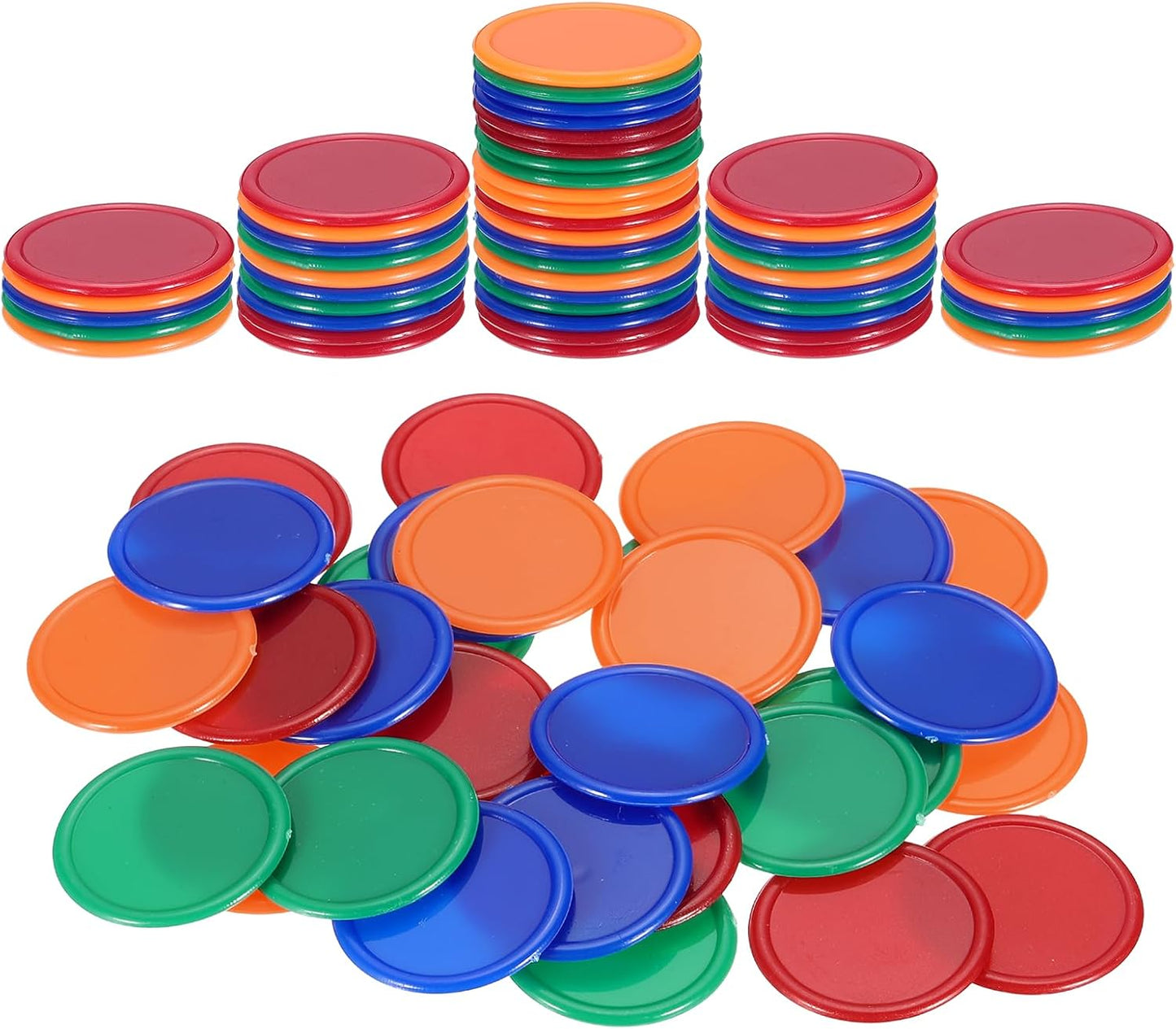 uxcell 100Pcs 0.8 Inch Plastic Poker Chips, Mini Bingo Chips Learning Counters Counting Counters Disks Markers Opaque Game Tokens for Game Play Math Counting, Yellow
