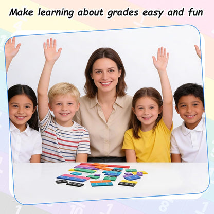 12 Sets Rainbow Fraction Tiles Set, Plastic Fractions Manipulatives Math Magnetic Learning Manipulatives for The Home Curriculum
