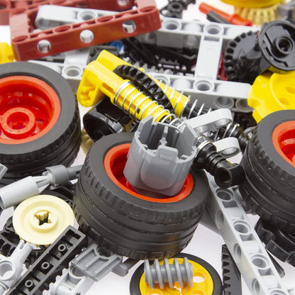 Habow 852pcs Technic-Parts Gears-Axle-Pin-Connector Compatible with Mainstream Brands, Shock-Absorber Wheels Chain Link Frame Joints Differential Engine Kit. MOC Pieces for Toy Building Sets