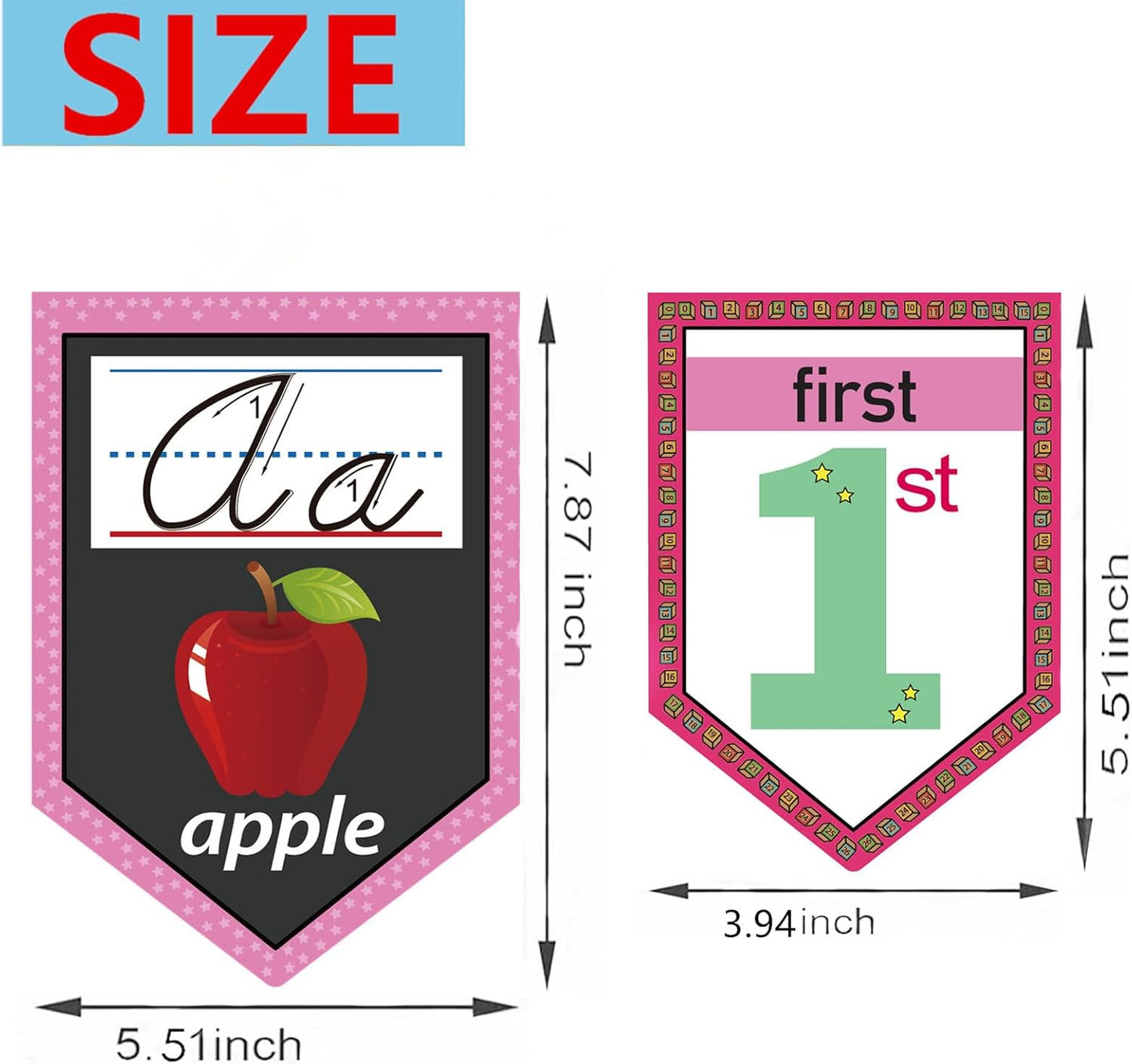 48 Pieces Cursive Alphabet and Number Back to School Bulletin Board Set, Cursive Letter Formation Cards, Early Learning Posters Cards for Kindergarten Primary Classroom Wall Décor(Cursive Style)