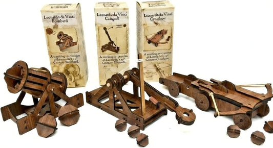 PATHFINDERS Leonardo Da Vinci weapons mini model kits catapult crossbow bombard set of 3 Engineering kits Educational Toys for Kids Science kit for Kids Age 8-10 10-12 stem Projects Wood Building Kits