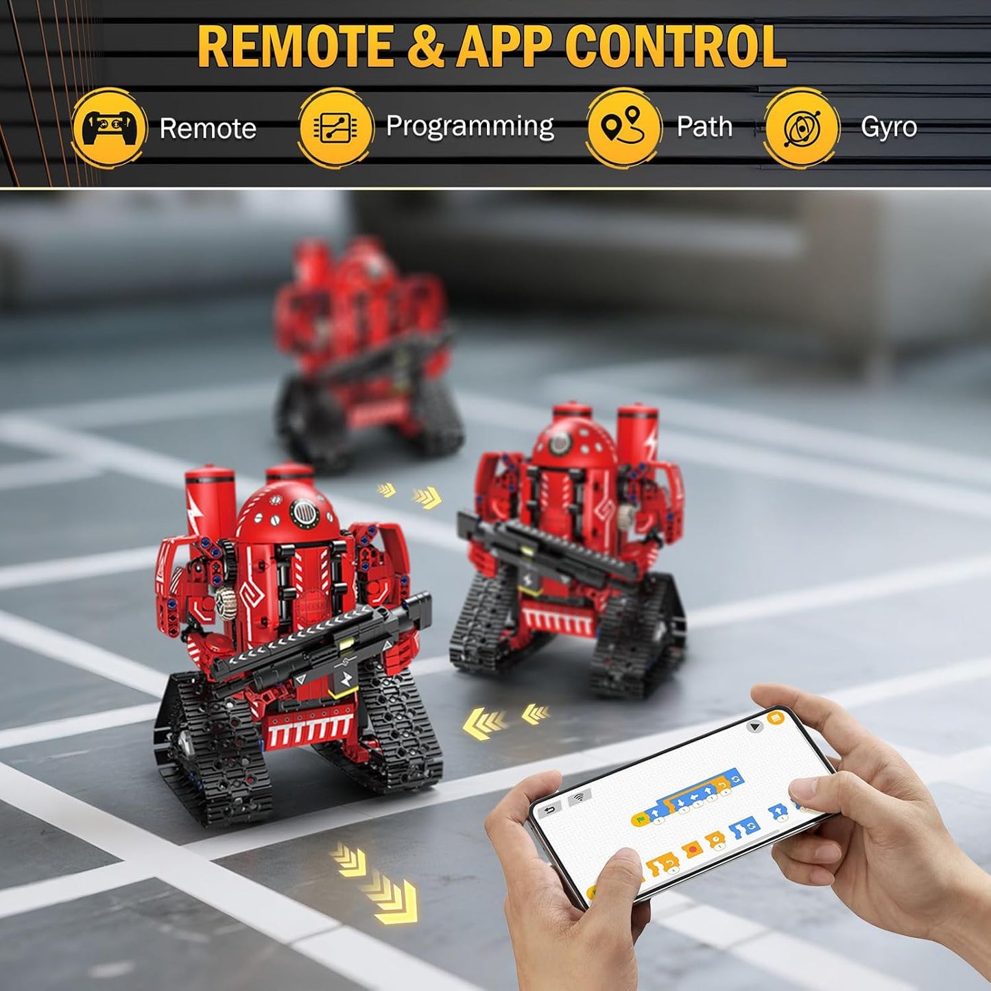 STEM Robot Building Kit with Remote Control for Boys Age 6-13, Coding Robotic Technic Toys Birthday Gifts for Kids, 5 in 1 Science Kit Robotic Models with 539 Pieces