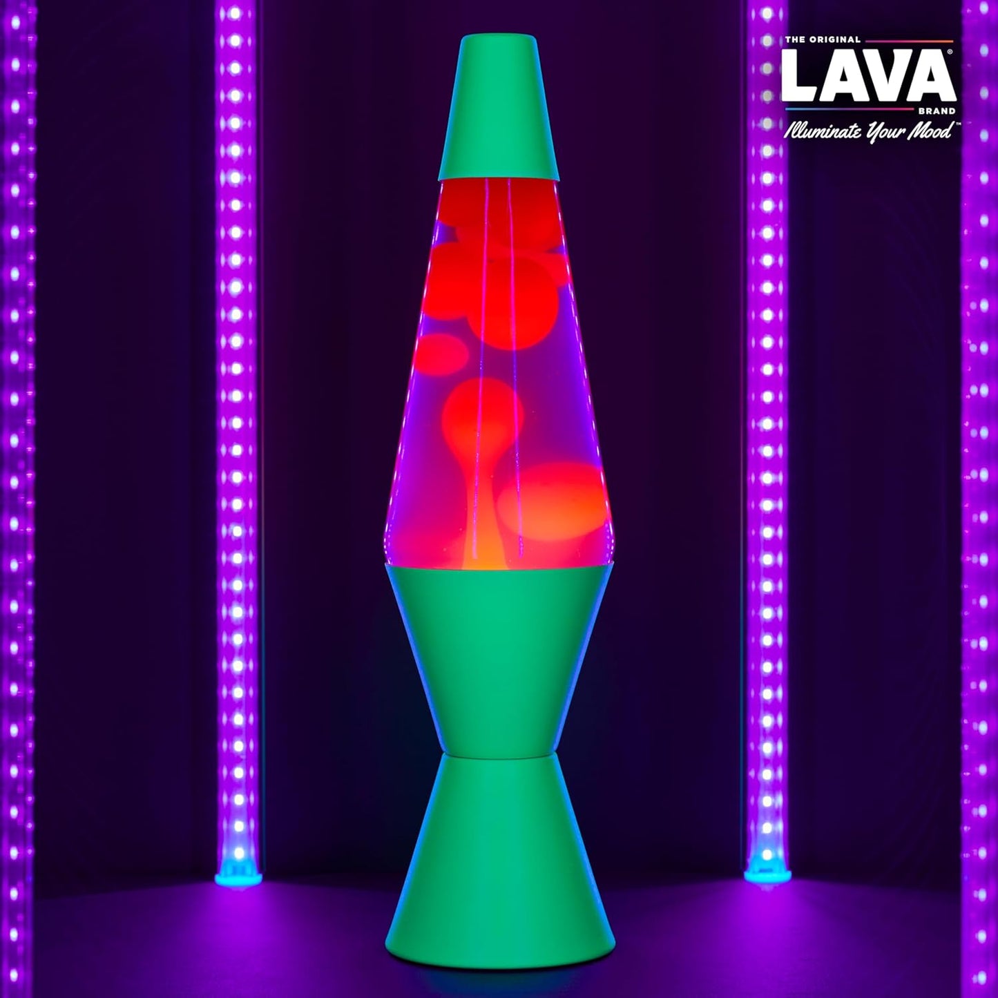 The Original Lava® Lamp - 14.5" Techno Chrome - Classic Liquid Motion Lamp - Pink Lava and Blue Liquid - Item #2097 (Amazon Exclusive)