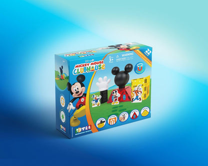 Tytan Official Disney Junior Mickey Mouse Clubhouse Magnetic Tile Set – 22-Piece STEAM Toy with Character Tiles, Mickey Head & Hand – Educational Building Fun for Kids Ages 3+