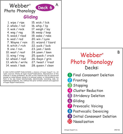 Super Duper Publications | Webber® Photo Phonology Gliding Minimal Pair Card Deck | Educational Learning Resource for Children