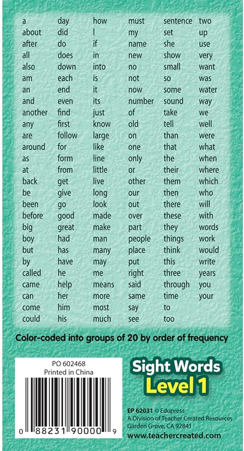 Teacher Created Resources Sight Words Flash Cards - Level 1 (EP62031)