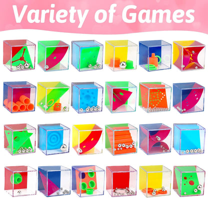 24PCS Mini Brain Teaser Puzzles Cubes Party Favors Bulk for Kids 4-8 8-12 Goodie Treat Bag Easter Basket Stuffers Classroom Treasure Chest Carnival Prizes Box Toys Pinata Filler Birthday Return Gifts
