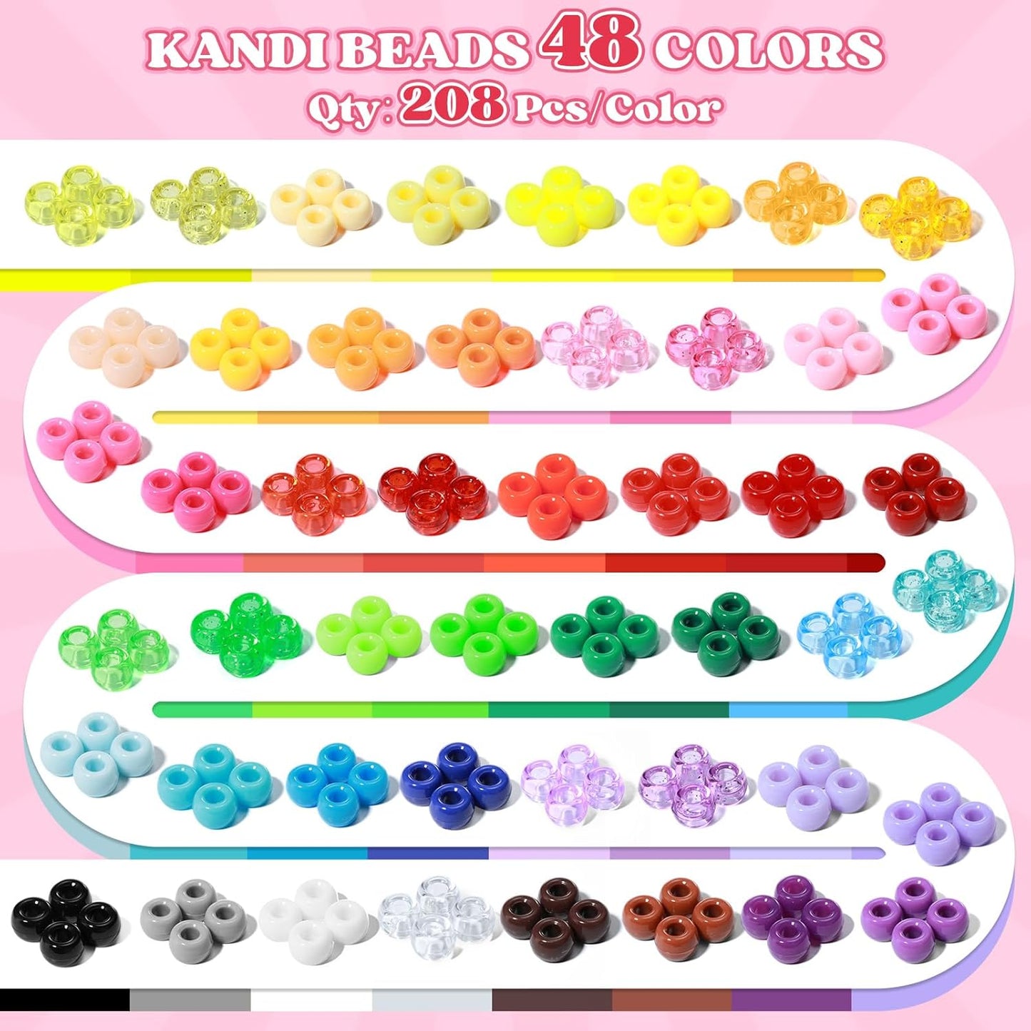 Umikk 10,000 Pcs Pony Beads, 30 Assorted Colored Beads for Bracelets Making Hair Braiding Kandi Friendship Bracelet Bead for Craft Jewelry Making Christmas Gifts (5.73LB, Boxed)