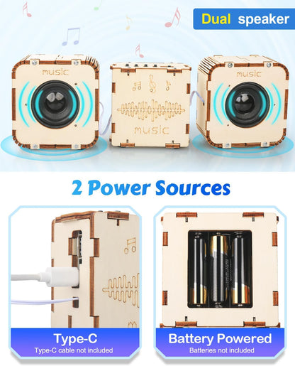 Poraxy STEM Toys for Boys Age 8-13, Build Your Own Bluetooth Speaker, Science Kits for Kids 8-12, Electronic Experiment DIY Building Projects, Gifts for Adult Teen Boy Girl 9 10 11 13 14 15 16