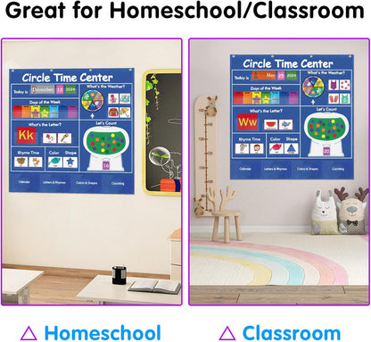 Visible Learning Classroom Pocket Chart - Reusable Dry Erase Learning Goals Board, Motivational Incentive Chart for Learning Goals, Behavior Tracking & Centers Rotation, Homeschool(Black)
