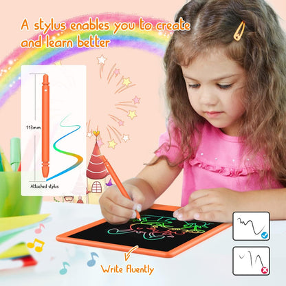BUKEBU LCD Writing Tablet Doodle Board,10.5 inch Colorful Drawing Pad,Electronic Drawing Tablet, Drawing Pads,Travel Gifts for Kids Ages 3 4 5 6 7 8 Year Old Girls Boys (Blue)