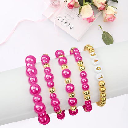 Hpebl 2136PCS Beads for Bracelets Pearl Bracelet Making Kit Friendship Bracelet Kits Bracelet Bead Kits Small Pearl Bead and Gold Beads Beading Kit for Bracelets Jewelry Making Kit