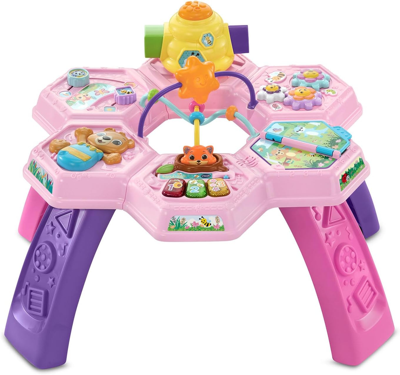 VTech Buzz and Learn Activity Table with Seven Interactive Play Zones, Blue