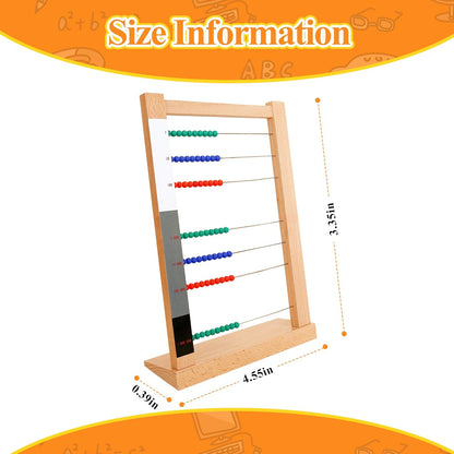 MONTESSORI OUTLET Wooden Small Bead Frame Abacus for 3 Year Old Boys Girls Kids Toddlers Math, Educational Counting Toy,Mathematics Toy Beads Game for Preschool and Homeschool Children