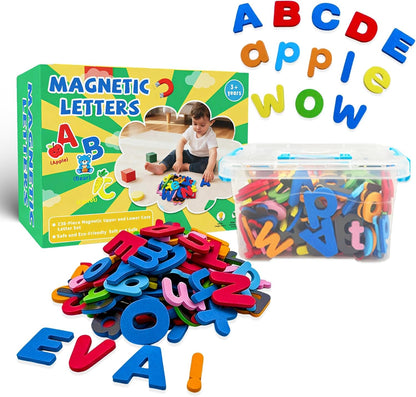 Classroom Magnetic Alphabet Letters,238 Color Lowercase Uppercase Refrigerator Magnets,ABC Double Side Magnetic Letter for Toddler 3+ Preschool Kids Learning Spelling Teachers Whiteboard Fridge