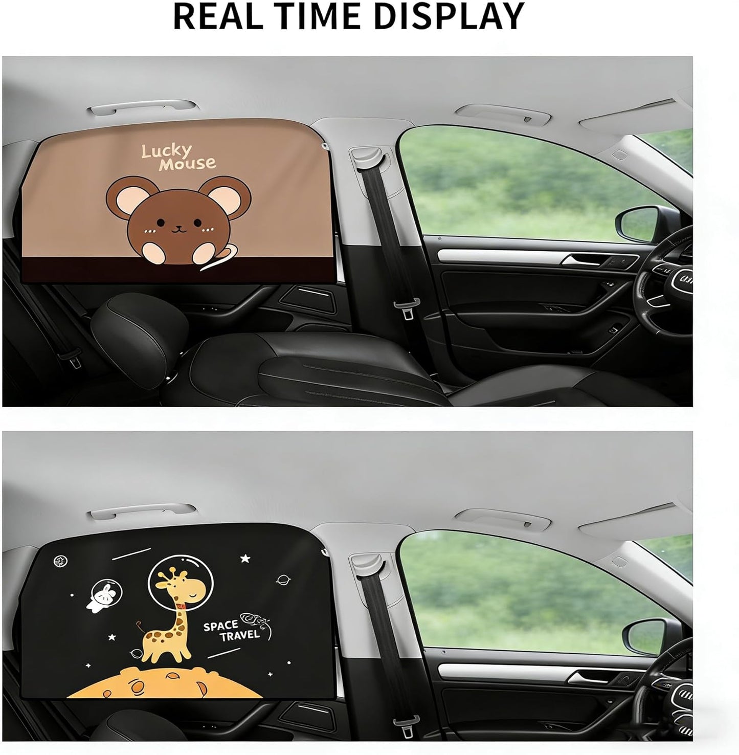 Magnetic Car Window Shade for Baby,Blackout Car Window Curtain,Car Shades for Side Windows,Sun Shade for Car Window baby,Cartoon Pattern Car Window Cover,UV Protection &Heat Blocking(Underwater World)