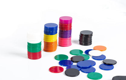 Smartdealspro 300pcs 1 Inch 10 Colors Opaque Plastic Learning Counters Counting Mini Poker Chips Game Tokens