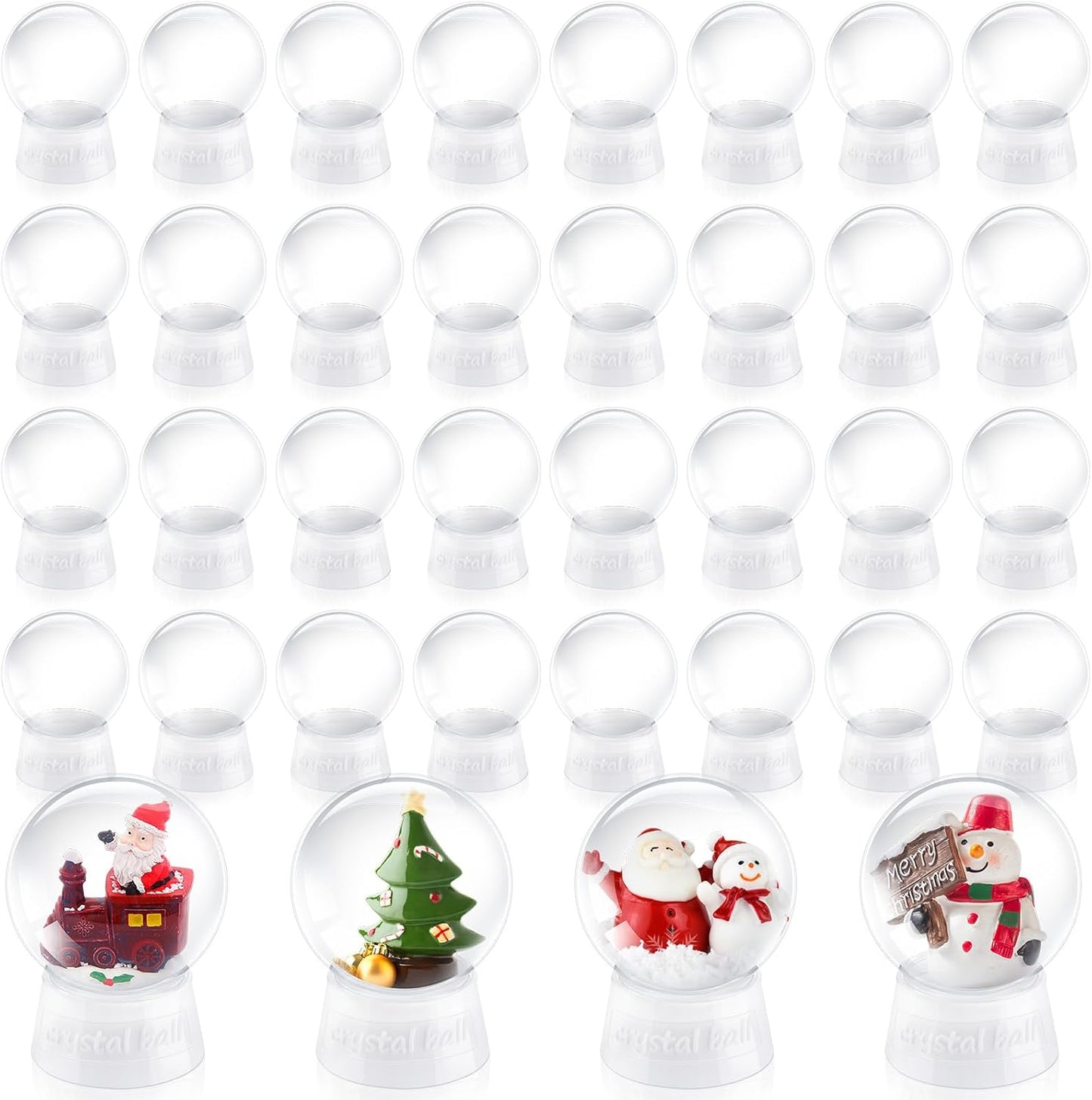 Uiifan 16 Pcs DIY Snow Globe Water Globe 4 Inches Clear Plastic Snow Globe with Screw Off Cap Fillable Water Globe Jar for DIY Crafts Christmas Display Home Decoration Kids Gifts