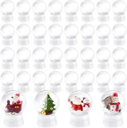 Uiifan 16 Pcs DIY Snow Globe Water Globe 4 Inches Clear Plastic Snow Globe with Screw Off Cap Fillable Water Globe Jar for DIY Crafts Christmas Display Home Decoration Kids Gifts