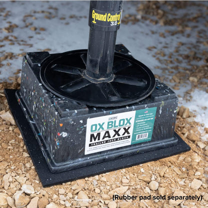 OX BLOX MAXX Heavy Duty Trailer Jack Block - 10,000 lbs. Capacity - 10.5x10.5x4.5 Inches - 6.8 lbs Weight - 5th Wheel RV Jack Block for 9" Round Feet - 9" and Smaller Feet Nest Securely Within Ridges