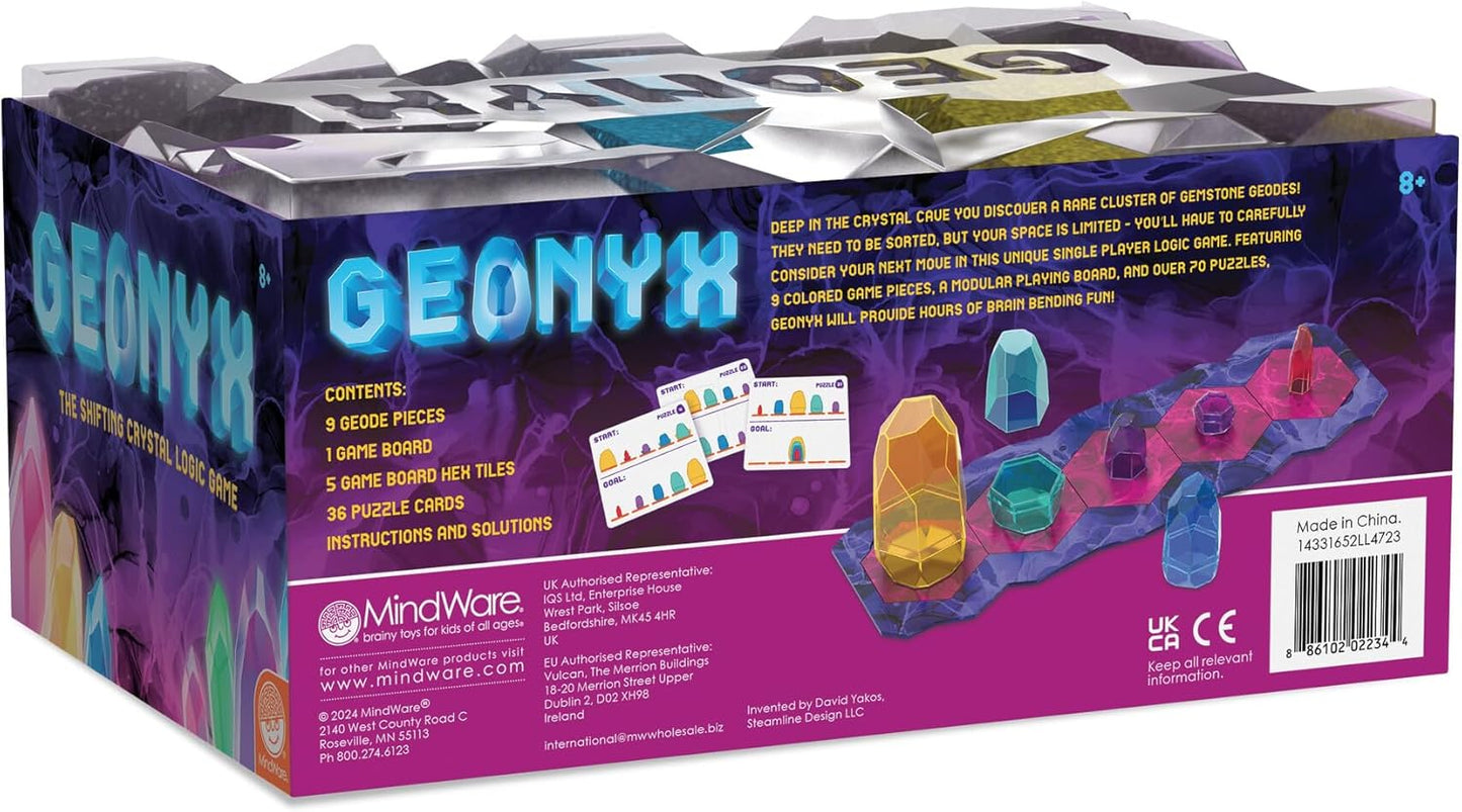 MindWare Geonyx Single-Player Logic Game, Crystal-Shifting Brain Teaser Puzzle with Progressive Challenges for Critical Thinking and Spatial Reasoning, Solo Play for Kids and Adults Ages 8 and Up